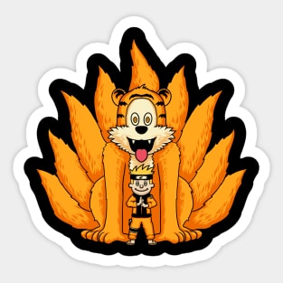 Hobbes tail as Calvin's protector Sticker